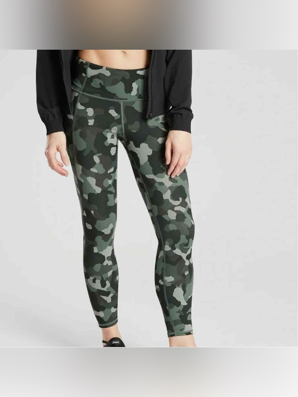 Athleta Lightning 7/8 Tight Green Camo Leggings Small Petite